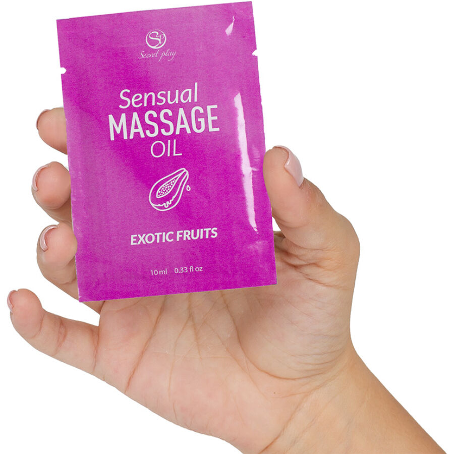 SECRETPLAY - ENKELTDOSISER MED EKSOTISKE FRUGTER MASSAGEOLIE 10 ML