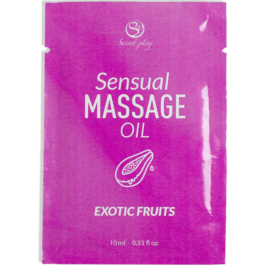 SECRETPLAY - ENKELTDOSISER MED EKSOTISKE FRUGTER MASSAGEOLIE 10 ML