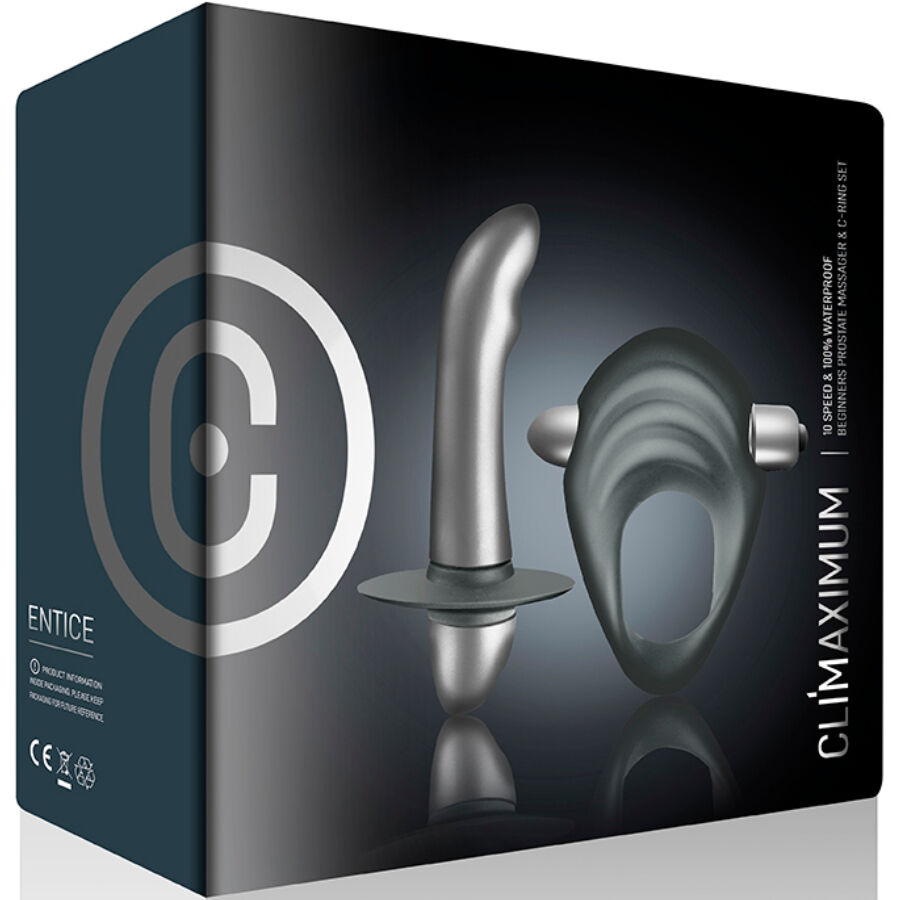 CLIMAXIMUM - ENTICE KIT PIK RING + PROSTATAVIBRATOR FOR BEGYNDERE
