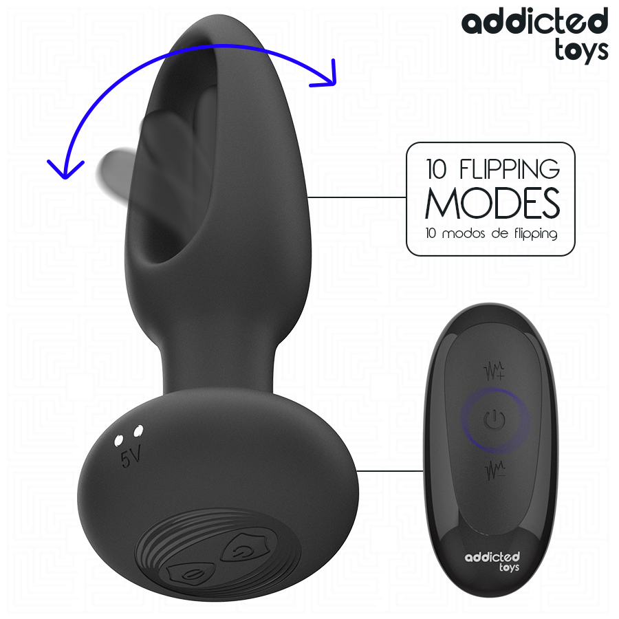 ADDICTED TOYS - ANALPLUG MED VIBRERENDE TUNGE OG FJERNBETJENING