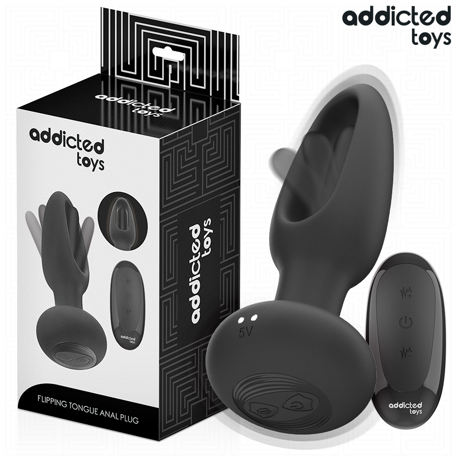 ADDICTED TOYS - ANALPLUG MED VIBRERENDE TUNGE OG FJERNBETJENING