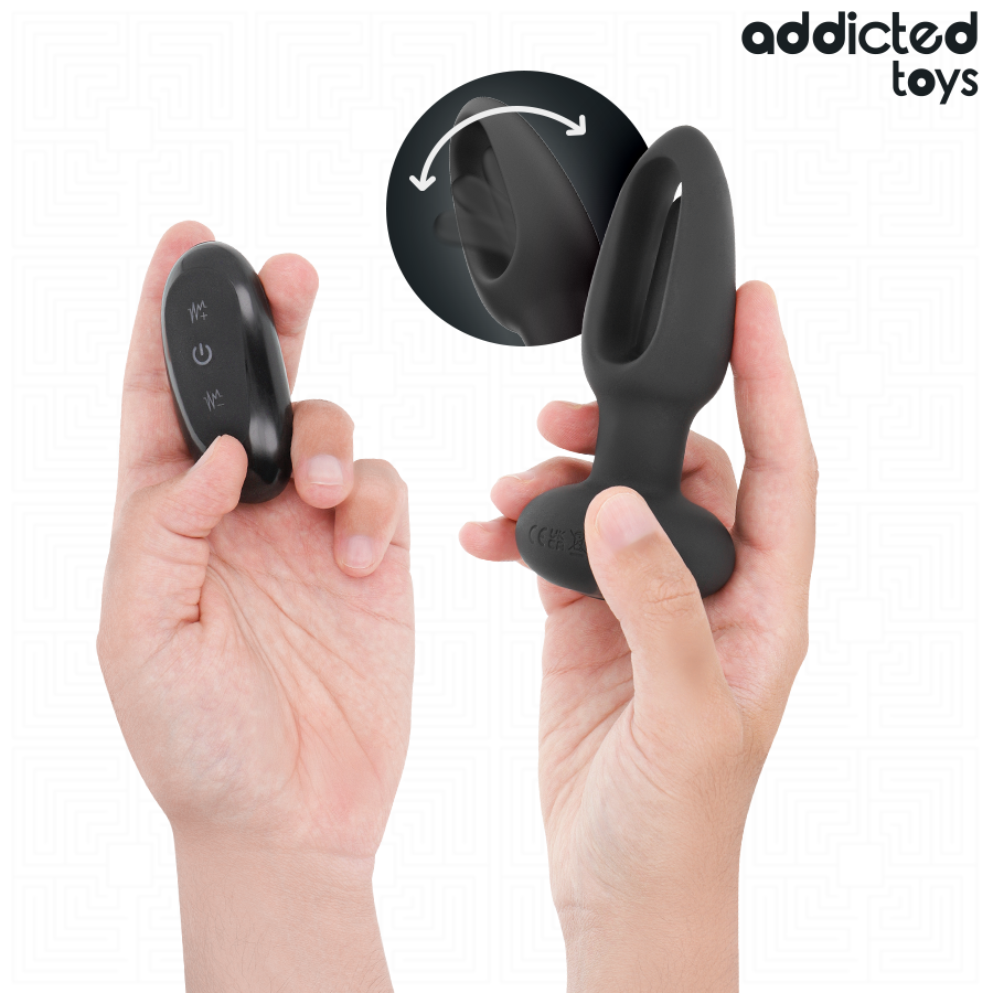 ADDICTED TOYS - ANALPLUG MED VIBRERENDE TUNGE OG FJERNBETJENING