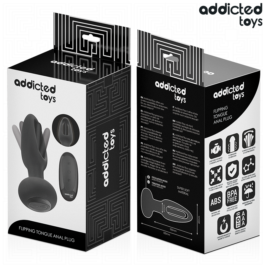 ADDICTED TOYS - ANALPLUG MED VIBRERENDE TUNGE OG FJERNBETJENING