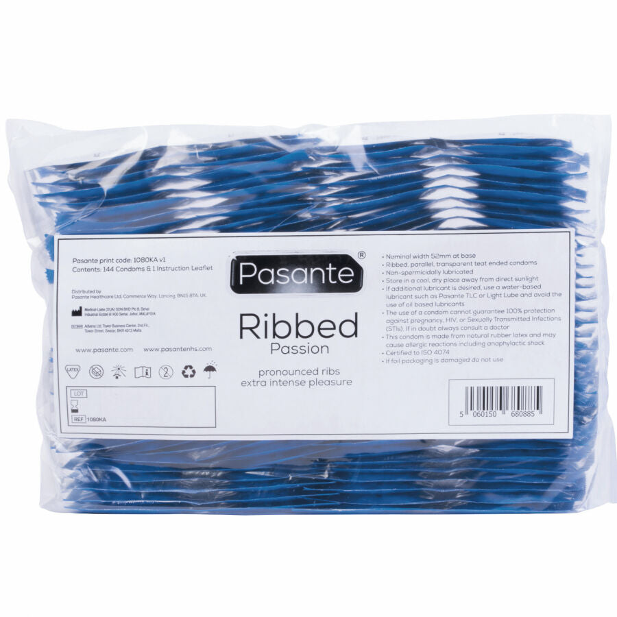 PASANTE - RIBBED PASSION KONDOMPOSE 144 STK.