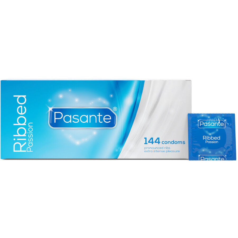 PASANTE - RIBBED PASSION KONDOMER ÆSKE 144 ENHEDER