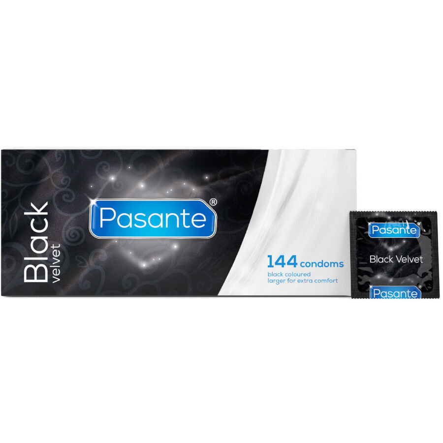 PASANTE - BLACK VELVET KONDOMER ÆSKE 144 ENHEDER