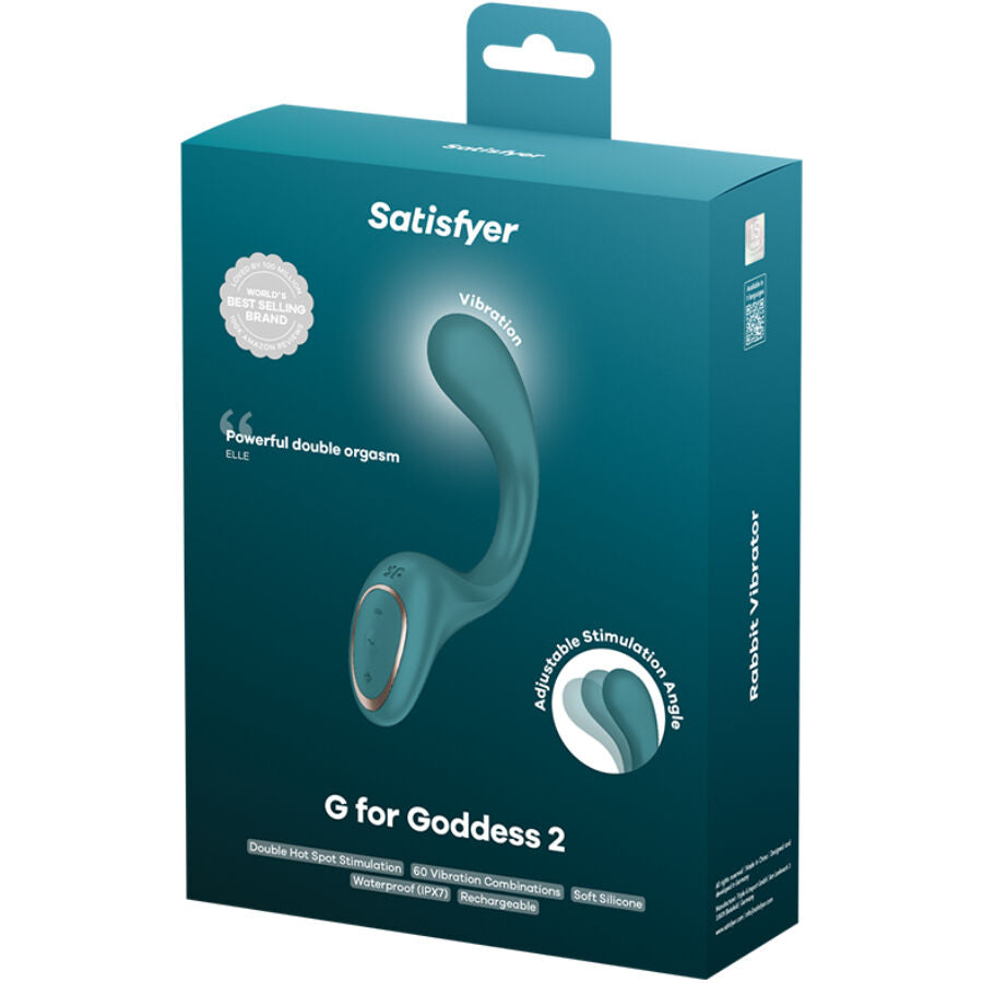 SATISFYER - G FOR GODDESS 2 KANINVIBRATOR FLASKE GRØN