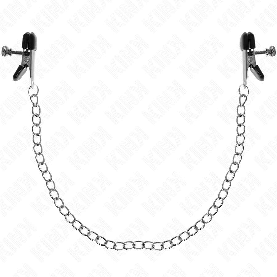 KINK - FLAD KÆDE NIPPELKLEMMER SØLV 34 CM
