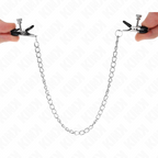 KINK - FLAD KÆDE NIPPELKLEMMER SØLV 34 CM