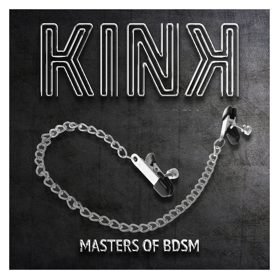 KINK - FLAD KÆDE NIPPELKLEMMER SØLV 34 CM