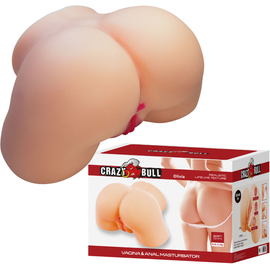 CRAZY BULL - OLIVIA REALISTISK KVINDELIG RØV MED VAGINA OG ANAL 5,5 KG
