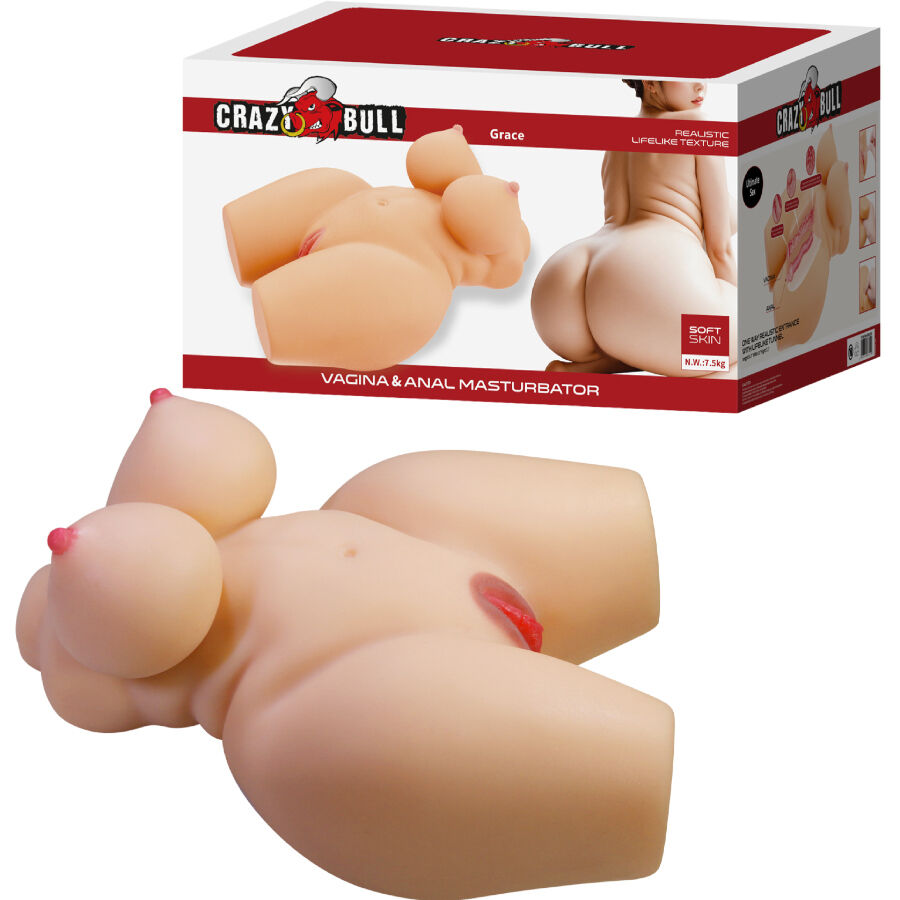 CRAZY BULL - GRACE REALISTISK KVINDELIG TORSO, VAGINA OG ANAL 7,5 KG