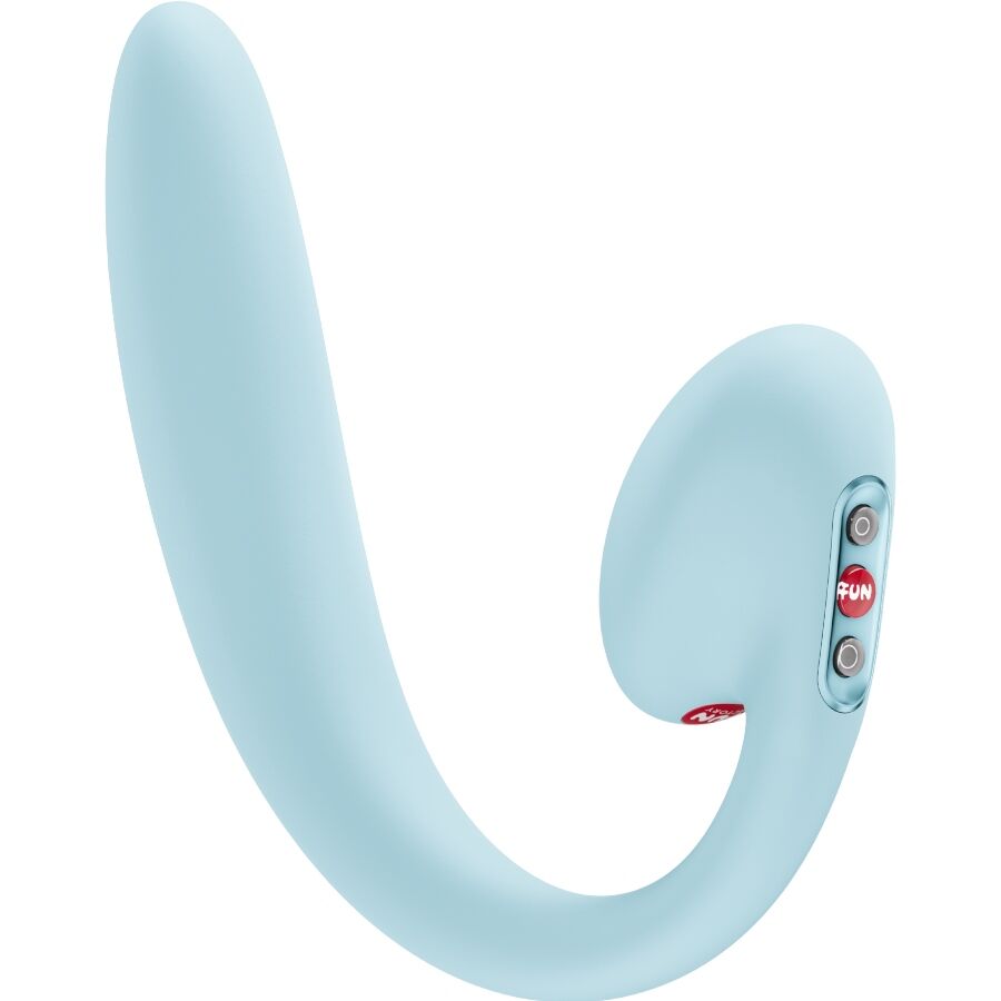 FUN FACTORY - CRESCENDO INDSÆTTEBAR DOBBELT LUFTPULSVIBRATOR ISBLÅ