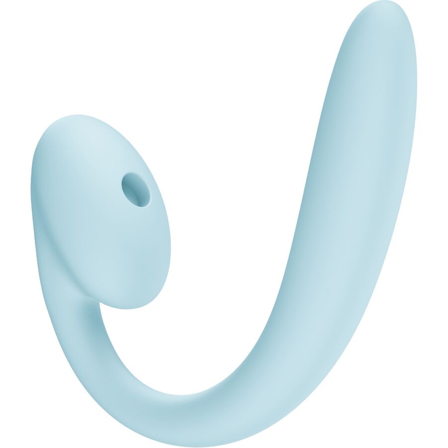 FUN FACTORY - CRESCENDO INDSÆTTEBAR DOBBELT LUFTPULSVIBRATOR ISBLÅ