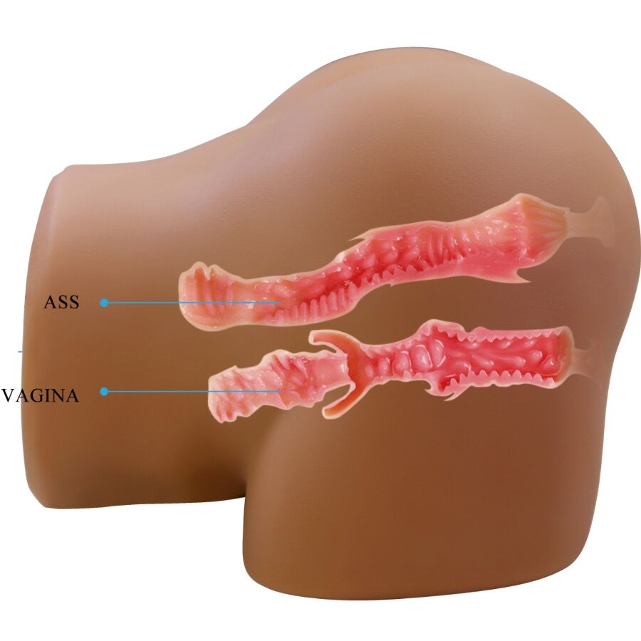 CRAZY BULL - GERIANN REALISTISK KVINDELIG RØVVIBRATOR OG SUCKER MED LYD 5,5 KG