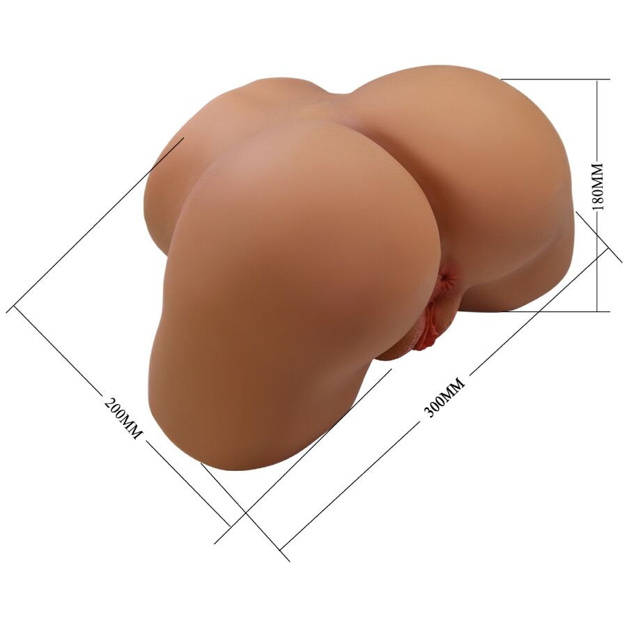 CRAZY BULL - GERIANN REALISTISK KVINDELIG RØVVIBRATOR OG SUCKER MED LYD 5,5 KG