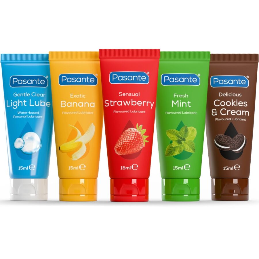 PASANTE - PAKKE MED ASSORTEREDE SMAGSSMØREMIDLER 5 ENHEDER X 15 ML