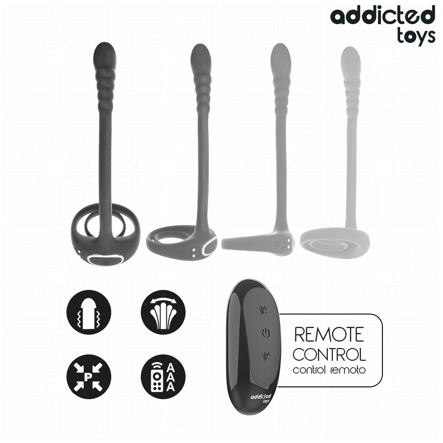 ADDICTED TOYS - P-SPOT VIBRERENDE PIKRING FJERNBETJENING