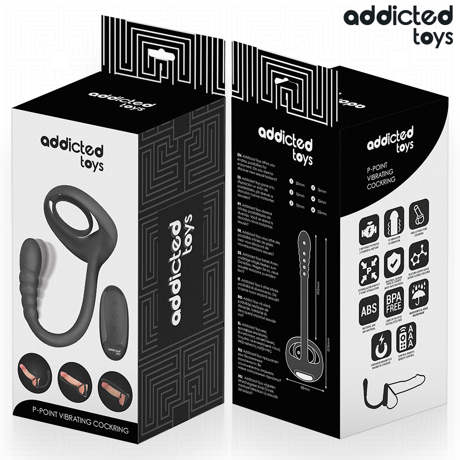 ADDICTED TOYS - P-SPOT VIBRERENDE PIKRING FJERNBETJENING