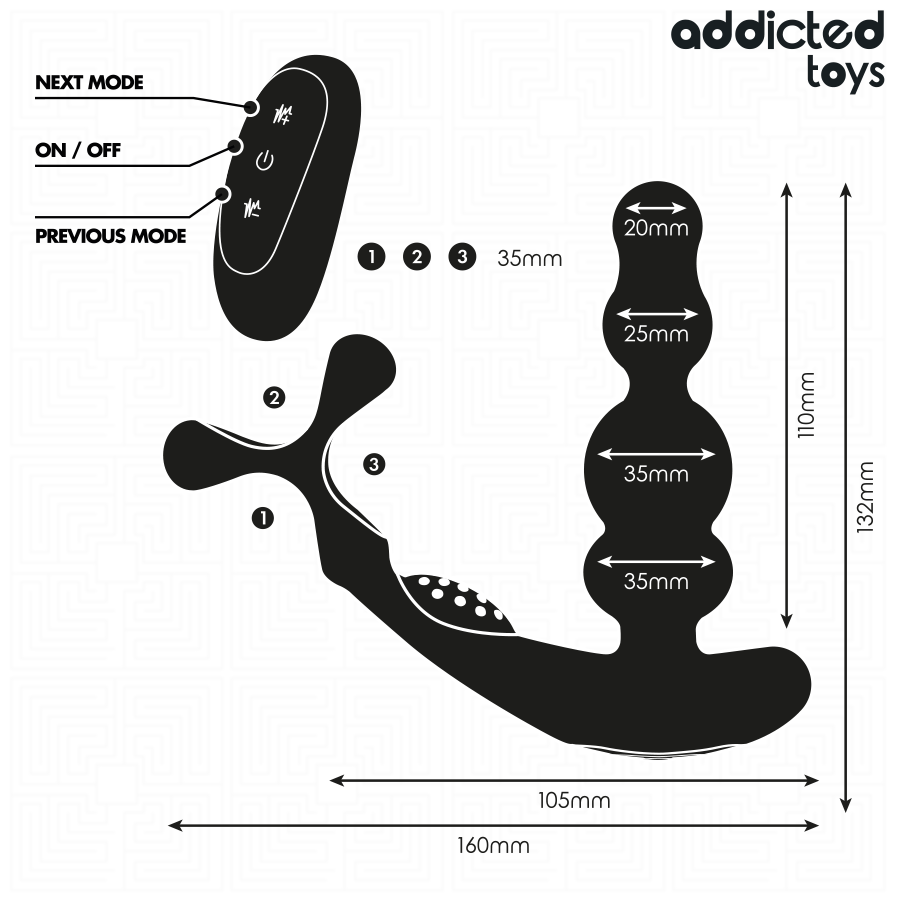 ADDICTED TOYS - ROTERENDE PROSTATA MASSAGEAPPARAT FJERNBETJENING
