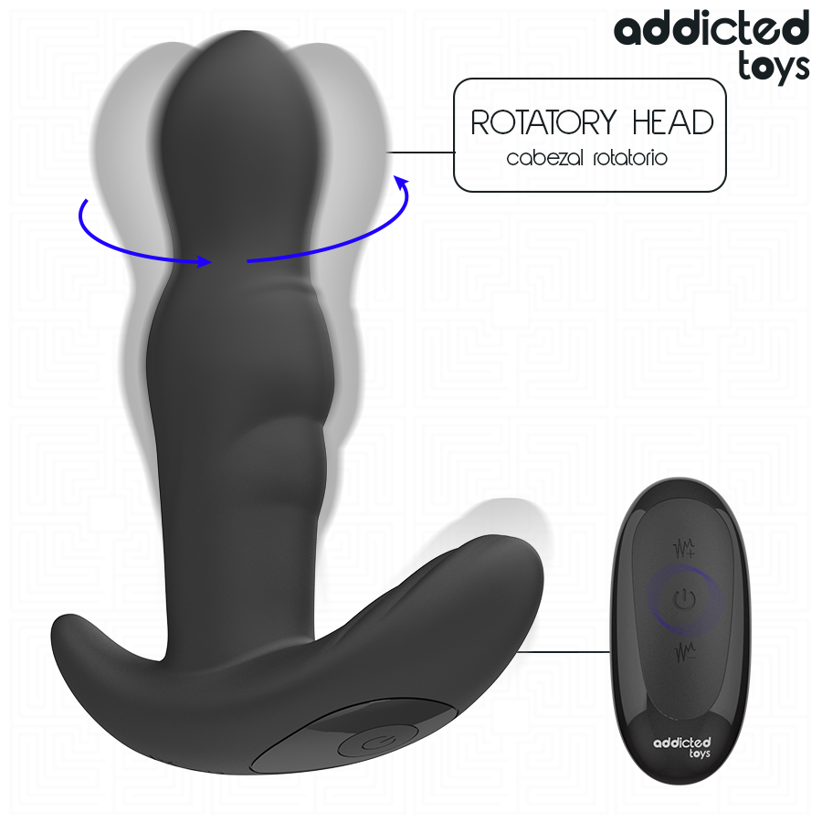 ADDICTED TOYS - ROTERENDE VIBRERENDE ANALPLUG FJERNBETJENING