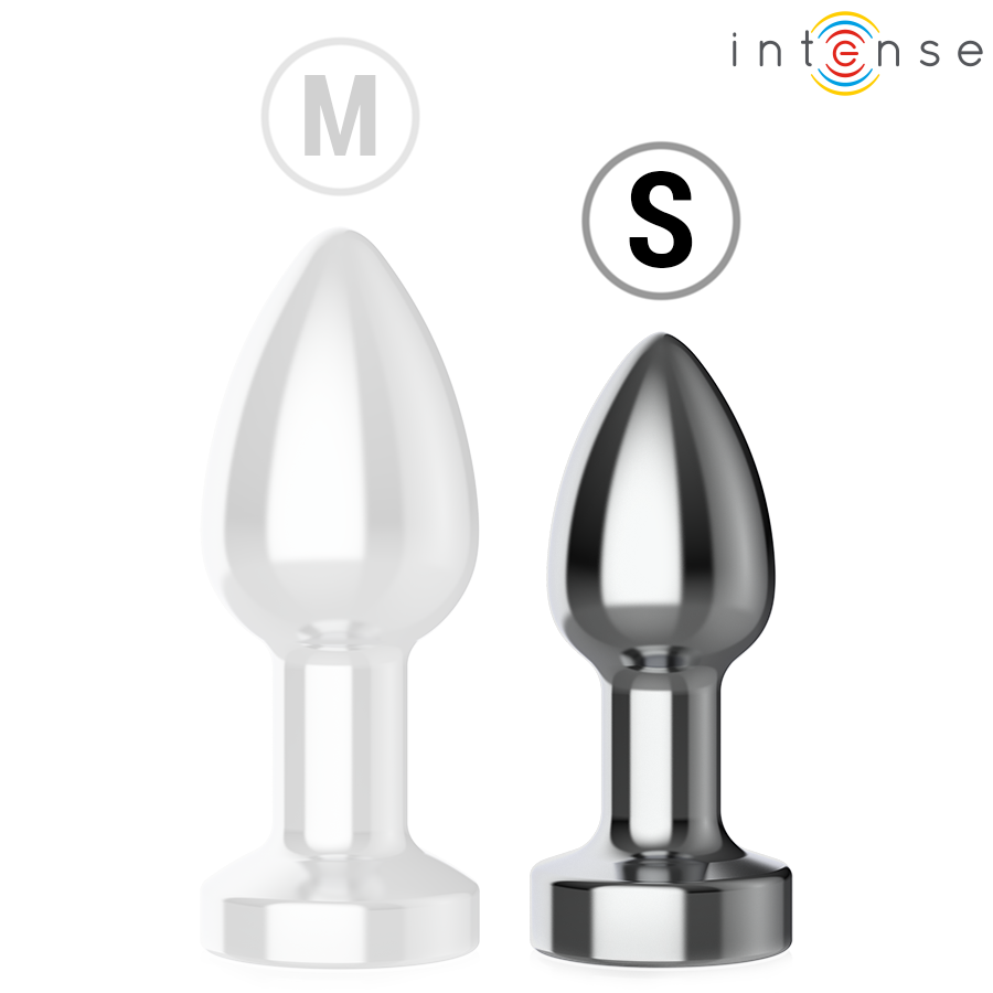 INTENS - VIBRERENDE METAL ANALPLUG MED LED-LYS OG FJERNBETJENING - STØRRELSE S