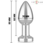 INTENS - VIBRERENDE METAL ANALPLUG MED LED-LYS OG FJERNBETJENING - STØRRELSE S