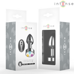 INTENS - VIBRERENDE METAL ANALPLUG MED LED-LYS OG FJERNBETJENING - STØRRELSE S