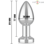 INTENS - VIBRERENDE METAL ANALPLUG MED LED-LYS OG FJERNBETJENING - STØRRELSE M