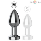 INTENS - VIBRERENDE METAL ANALPLUG MED LED-LYS OG FJERNBETJENING - STØRRELSE M