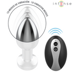 INTENS - VIBRERENDE METAL ANALPLUG MED LED-LYS OG FJERNBETJENING - STØRRELSE M