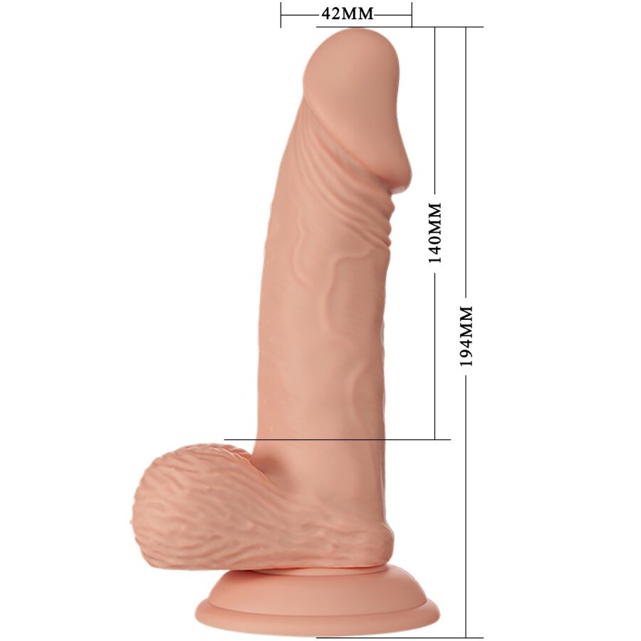 BAILE - BEAUTIFUL ENCOUNTER ZEBULON FLEKSIBEL REALISTISK DILDO 19,4 CM NATURLIG
