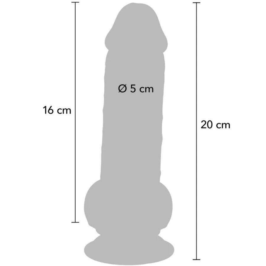 VÆR VIRKELIG - DELUXE REALISTISK PENIS MED EKSTRA TYKKE TESTIKLERE 20 CM