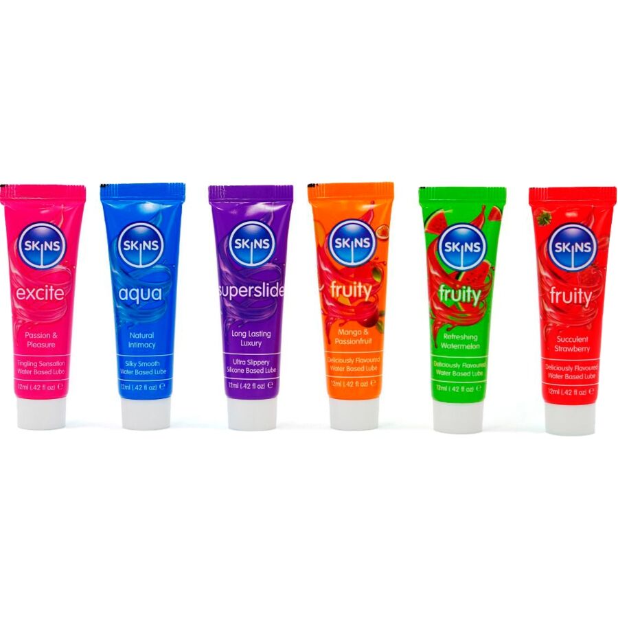 SKINS - VITAL & FRUITY LUBES KIT SMØREMIDLER 6 x 12 ML