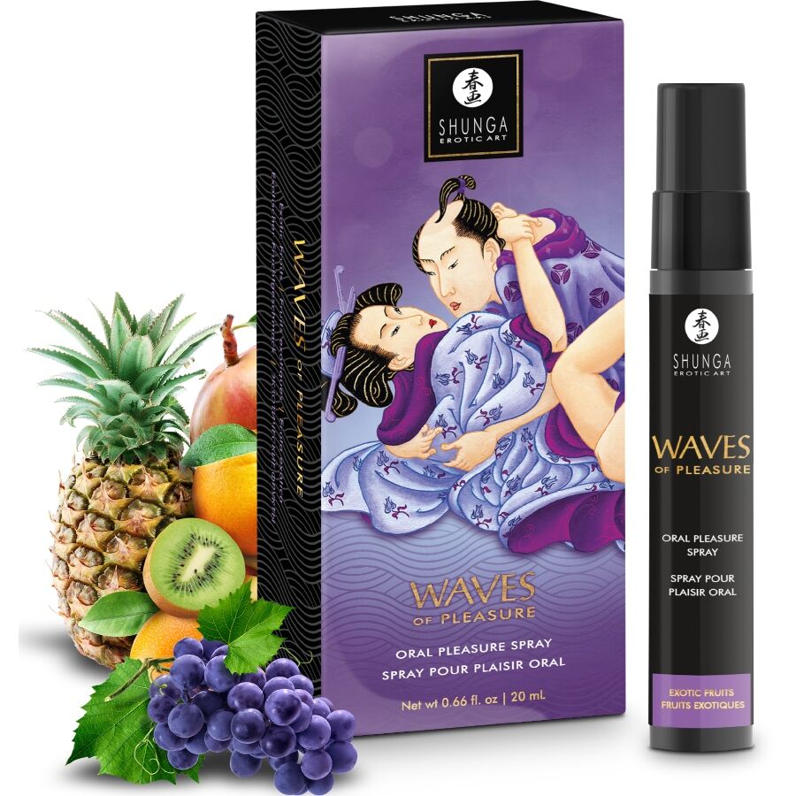 SHUNGA - WAVES PLEASURE SPRAY MUNDFORFØRENDE EKSOTISKE FRUGTER 20 ML