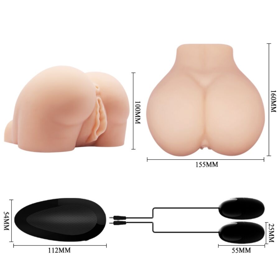 CRAZY BULL - REALISTISK VAGINA OG ANUS MED VIBRATIONSPOSITION 8