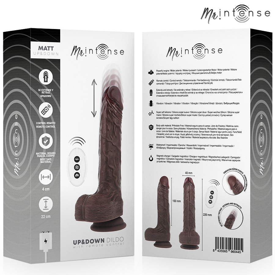 MR INTENSE - MAT REALISTISK MULTIFUNKTION MED VIBRATION OP OG NED FJERNBETJENING 22 CM -O- 4 CM