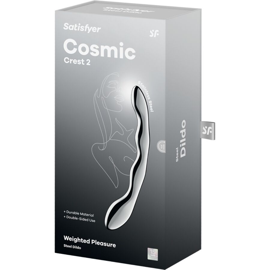 SATISFYER - COSMIC CREST 2 DILDO I RUSTFRIT STÅL MED DOBBELTENDE ENDER