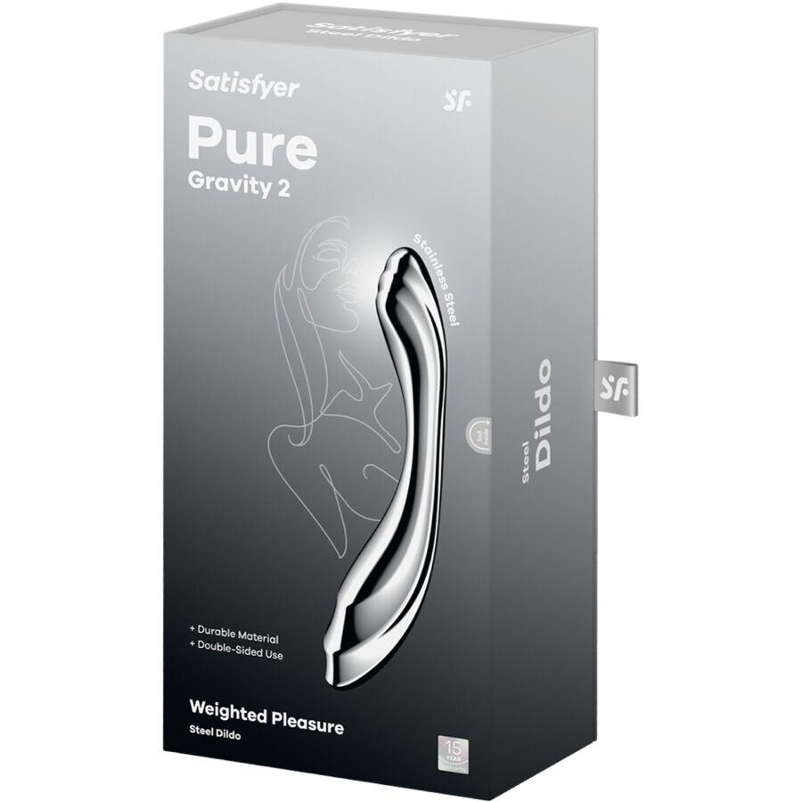 SATISFYER - PURE GRAVITY 2 DILDO I RUSTFRIT STÅL MED DOBBELT ENDER