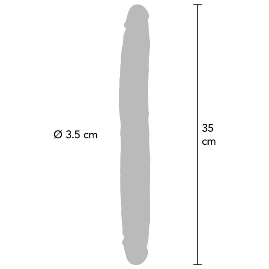 GET REAL - DOBBELTENDET SILIKONE DILDO KARAMEL 35 CM