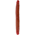 GET REAL - DOBBELTENDET SILIKONE DILDO KARAMEL 35 CM