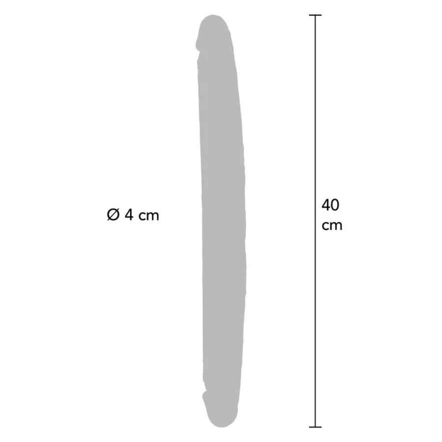 GET REAL - DOBBELTENDET SILIKONE DILDO KARAMEL 40 CM