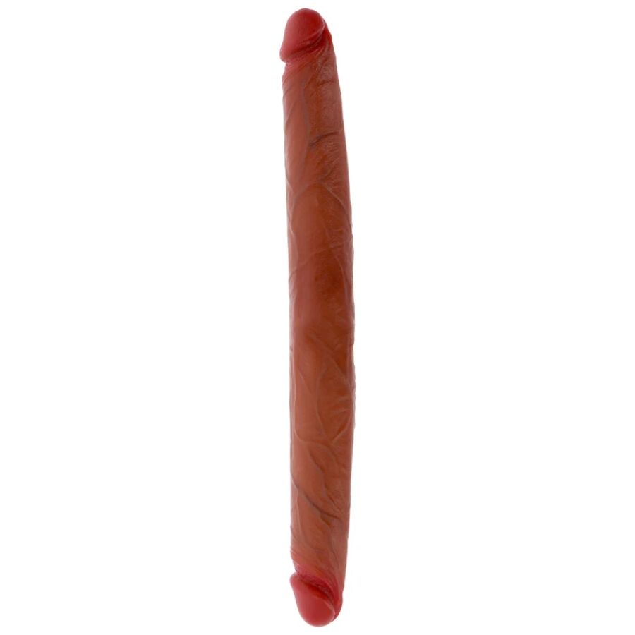 GET REAL - DOBBELTENDET SILIKONE DILDO KARAMEL 40 CM