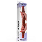 GET REAL - DOBBELTENDET SILIKONE DILDO KARAMEL 40 CM