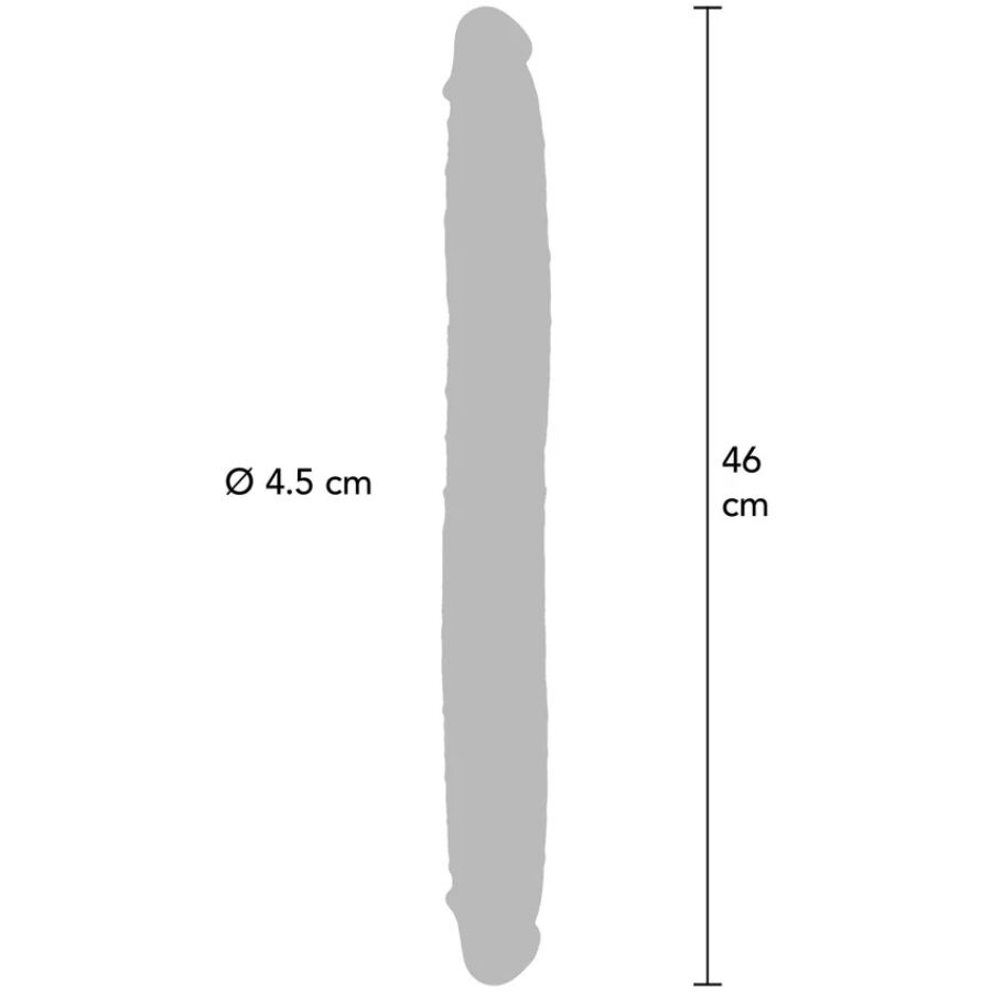 GET REAL - DOBBELTENDET SILIKONE DILDO KARAMEL 46 CM