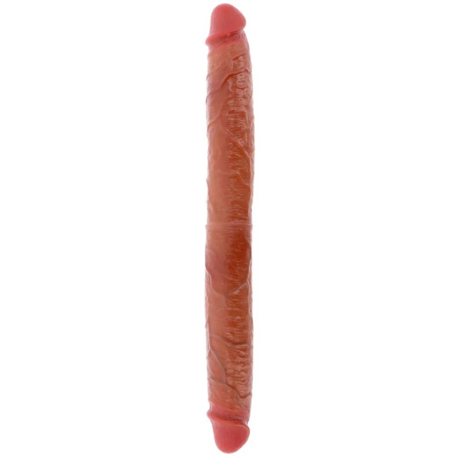 GET REAL - DOBBELTENDET SILIKONE DILDO KARAMEL 46 CM