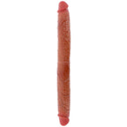 GET REAL - DOBBELTENDET SILIKONE DILDO KARAMEL 46 CM