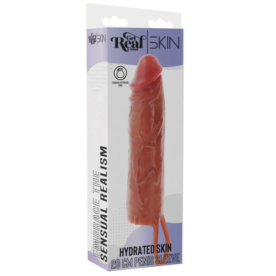 GET GET REAL - HYDRATED HUD SILIKONE PENIS SLEEVE KARAMEL 20 CM