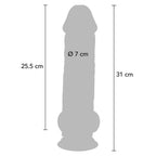 VÆR VIRKELIG - DELUXE REALISTISK PENIS MED EKSTRA TYKKE TESTIKLERE 31 CM