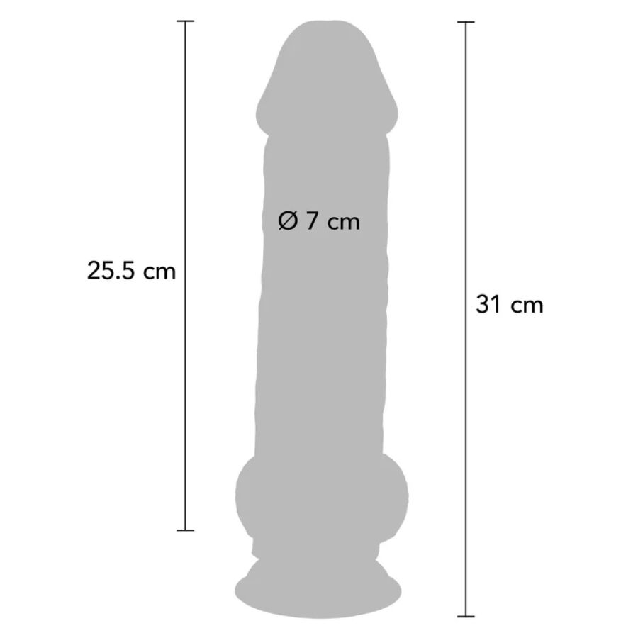 VÆR VIRKELIG - DELUXE REALISTISK PENIS MED EKSTRA TYKKE TESTIKLERE 31 CM